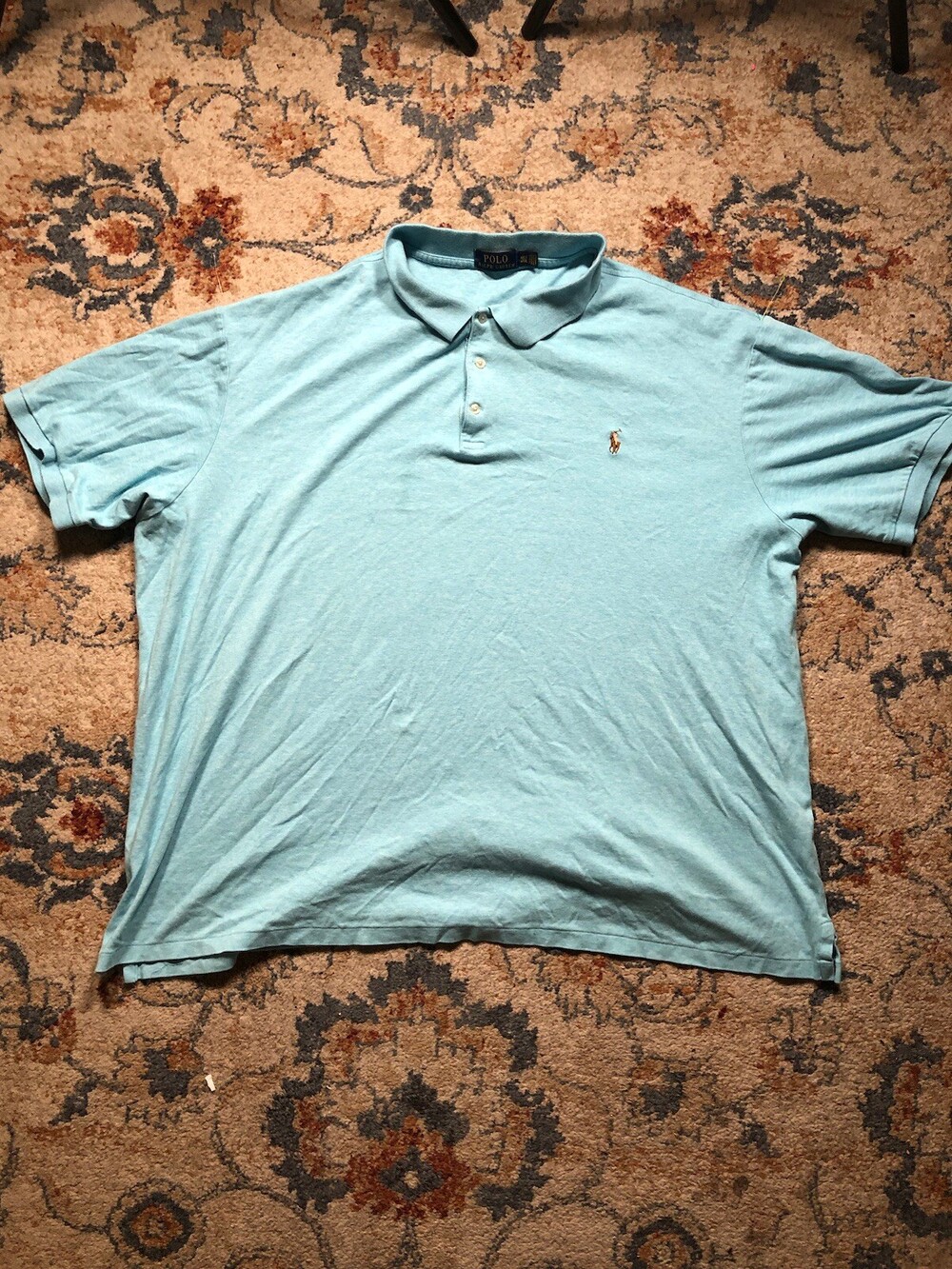 Polo Ralph Lauren Shirt Men's 4XLT Tall Purple Short Sleeve Flesh Pony Soft Prep